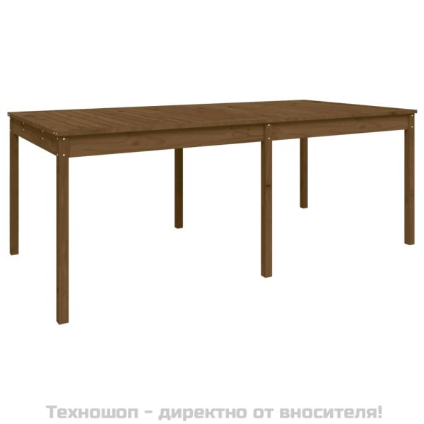 Градинска маса меденокафява 203,5x100x76 см борово дърво масив