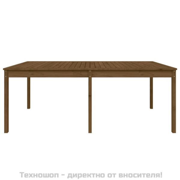 Градинска маса меденокафява 203,5x100x76 см борово дърво масив