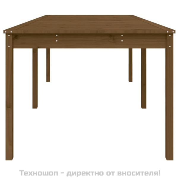 Градинска маса меденокафява 203,5x100x76 см борово дърво масив