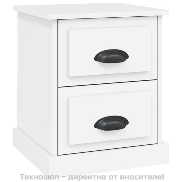 Нощно шкафче, бяло, 39x39x47,5 см, инженерно дърво