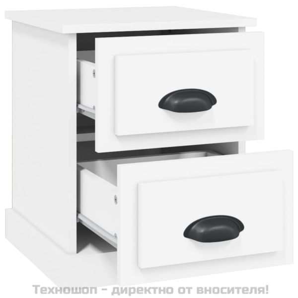 Нощно шкафче, бяло, 39x39x47,5 см, инженерно дърво