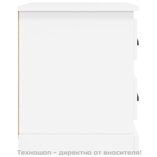 Нощно шкафче, бяло, 39x39x47,5 см, инженерно дърво
