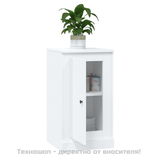 Страничен шкаф, бял, 37,5x35,5x67,5 см, инженерно дърво