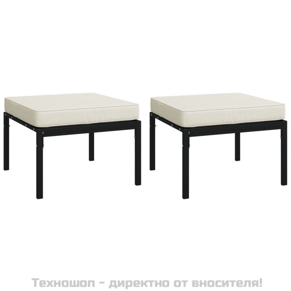 Градински лаундж комплект 7 части с пясъчни възглавници стомана