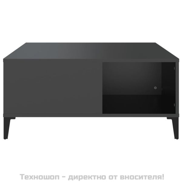 Кафе маса, черна, 80x80x36,5 см, инженерно дърво