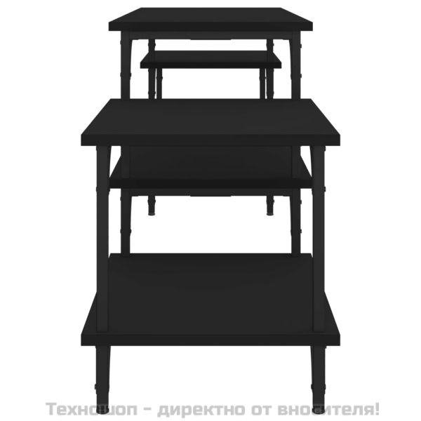 ТB шкаф, черен, 157x35x52 см, инженерно дърво