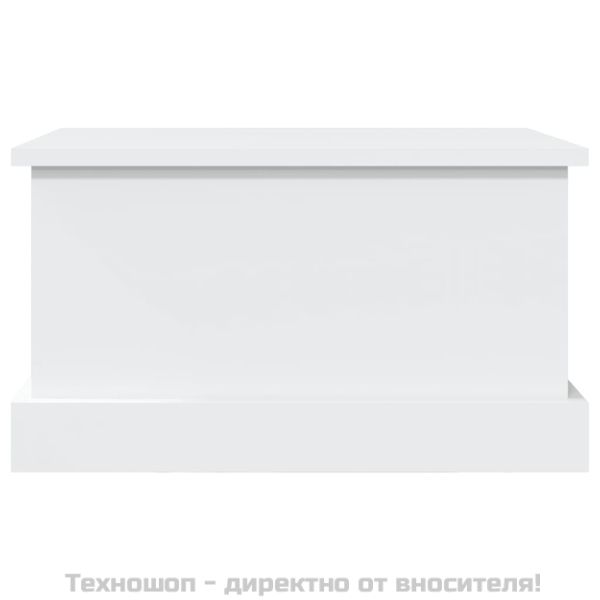 Кутия за съхранение, бяла, 50x30x28 см, инженерно дърво