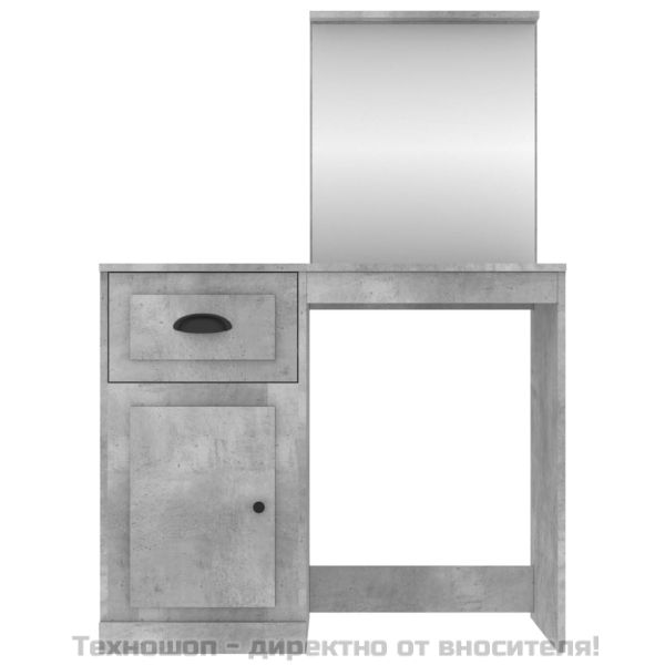 Тоалетка с огледало бетонно сиво 90x50x132,5 см инженерно дърво
