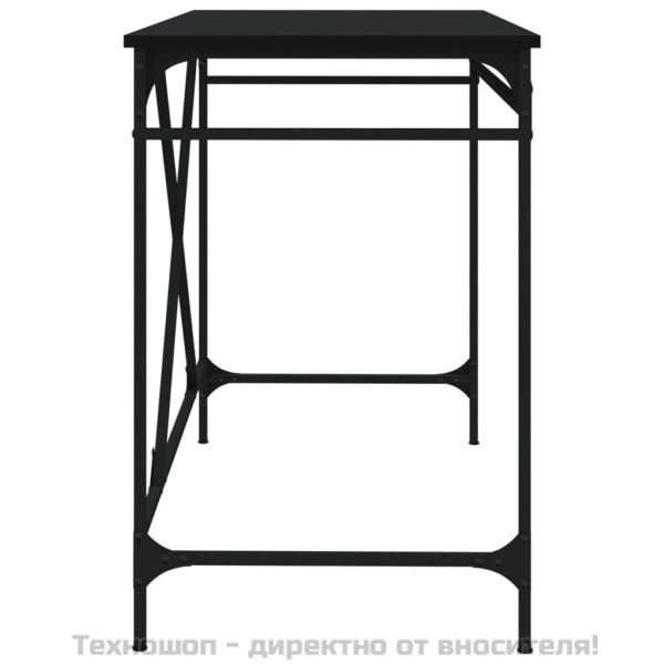 Бюро, черно, 100x50x75 см, инженерно дърво и желязо
