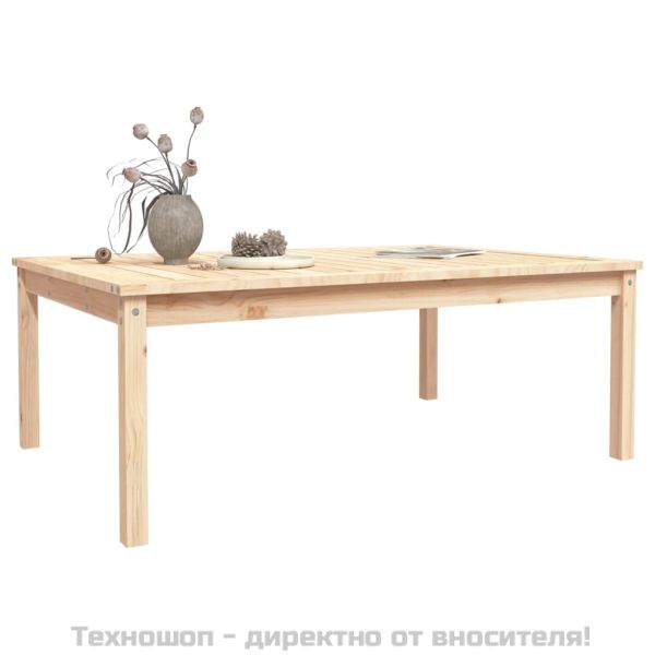 Градинска маса, 121x82,5x45 см, борово дърво масив