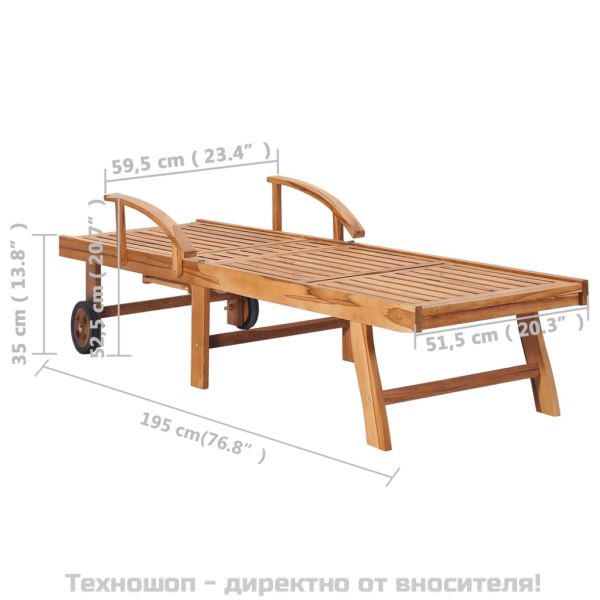 Шезлонги с масичка и шалтета, 2 бр, тиково дърво масив
