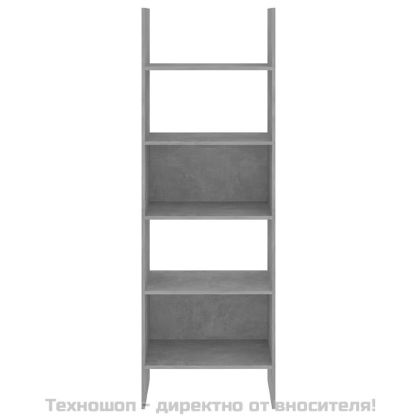 Библиотека, бетонно сива, 60x35x180 см, инженерно дърво