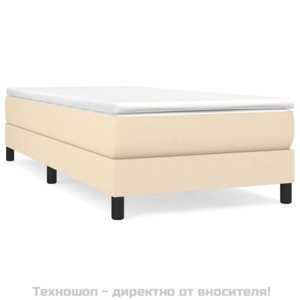 Боксспринг легло с матрак, кремаво, 100x200 см, плат