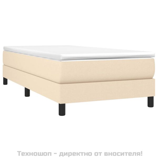 Боксспринг легло с матрак, кремаво, 100x200 см, плат