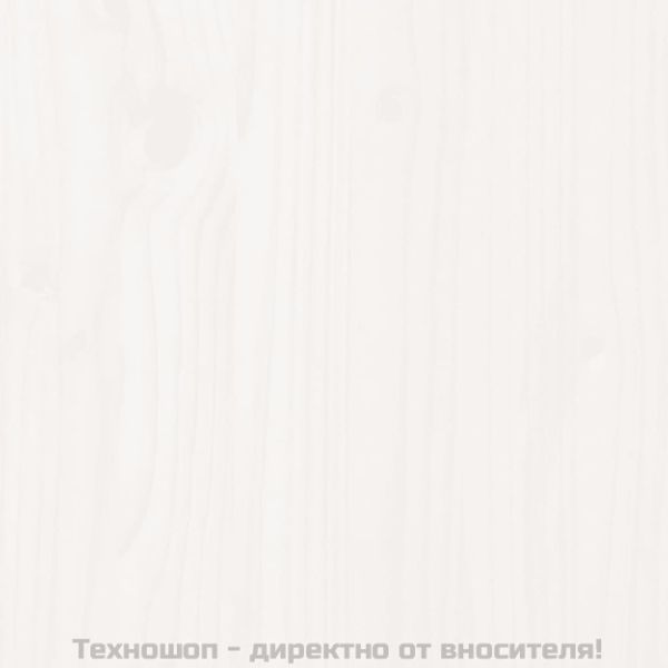 Градинска маса, бяла 121x82,5x45 см, борово дърво масив
