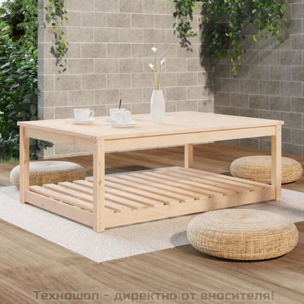 Градинска маса, 121x82,5x45 см, борово дърво масив