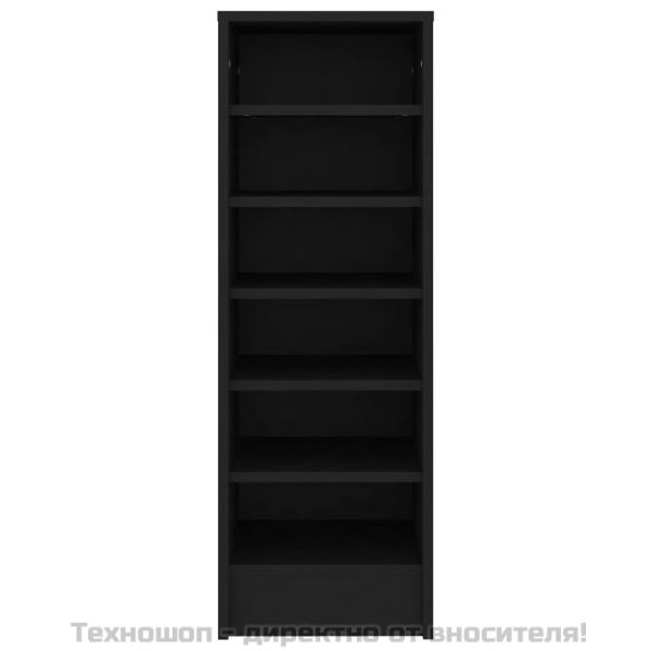 Шкаф за обувки, черен, 31,5x35x90 см, инженерно дърво