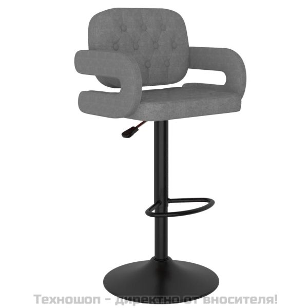 Бар табуретки, 2 бр, светлосиви, текстил