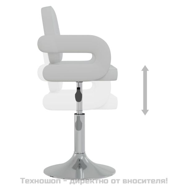 Въртящи се трапезни столове, 2 бр, бели, изкуствена кожа