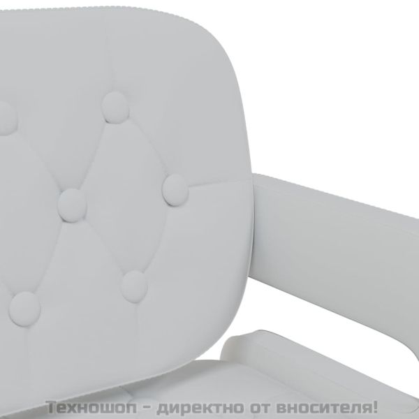 Въртящи се трапезни столове, 2 бр, бели, изкуствена кожа