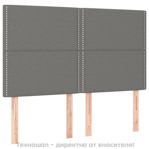 Боксспринг легло с матрак, тъмносиво, 140x200 см, плат