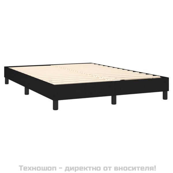 Боксспринг легло с матрак, черно, 140x200 см, плат