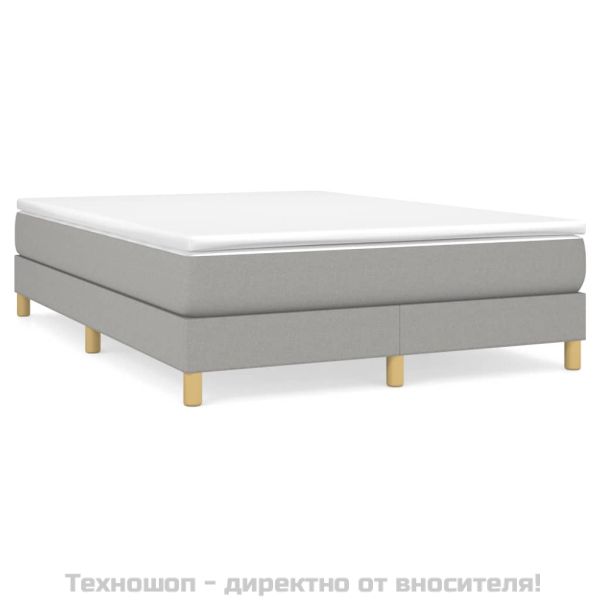 Боксспринг легло с матрак, светлосиво, 140x200 см, плат