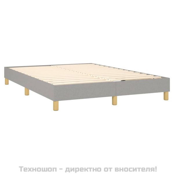 Боксспринг легло с матрак, светлосиво, 140x200 см, плат