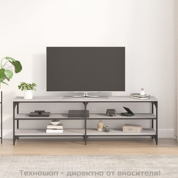 ТВ шкаф, сив сонома, 160x30x50 см, инженерно дърво