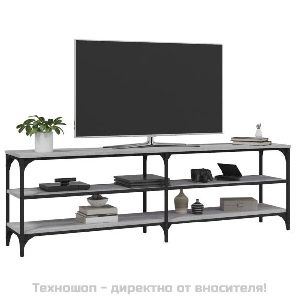 ТВ шкаф, сив сонома, 160x30x50 см, инженерно дърво