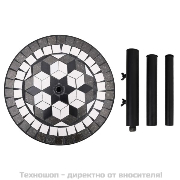 Основа за чадър, черно и бяло, кръгла, 12 кг