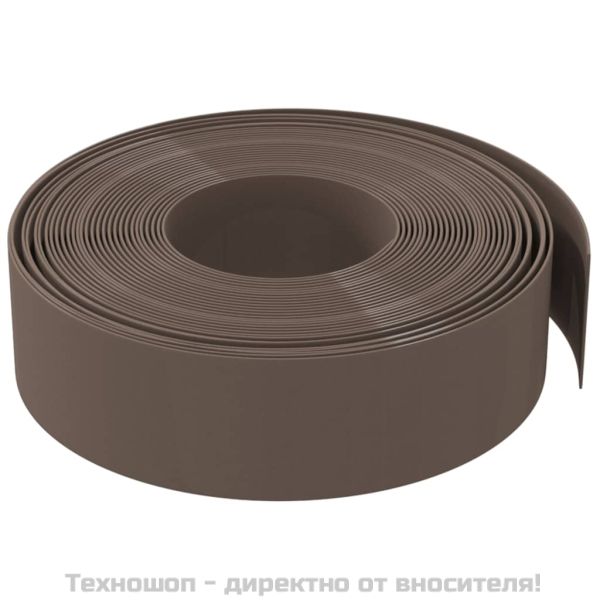 Градински кант, кафяв, 10 м, 15 см, полиетилен