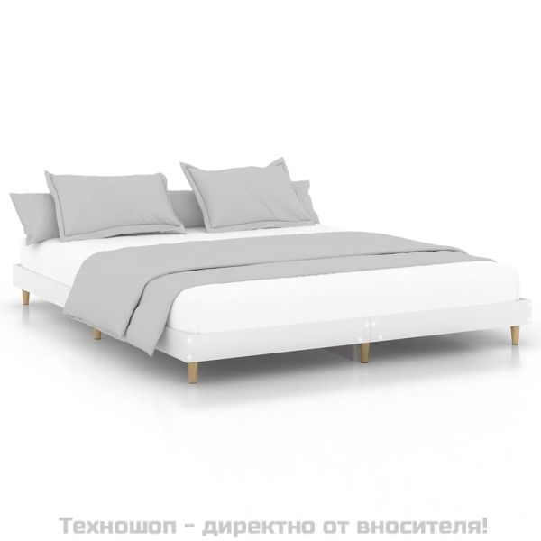 Рамка за легло, бяла, 120x200 см, масивно дърво
