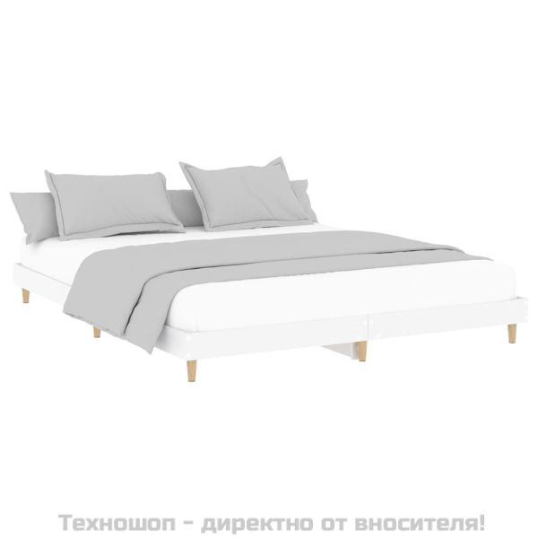 Рамка за легло, бяла, 120x200 см, масивно дърво