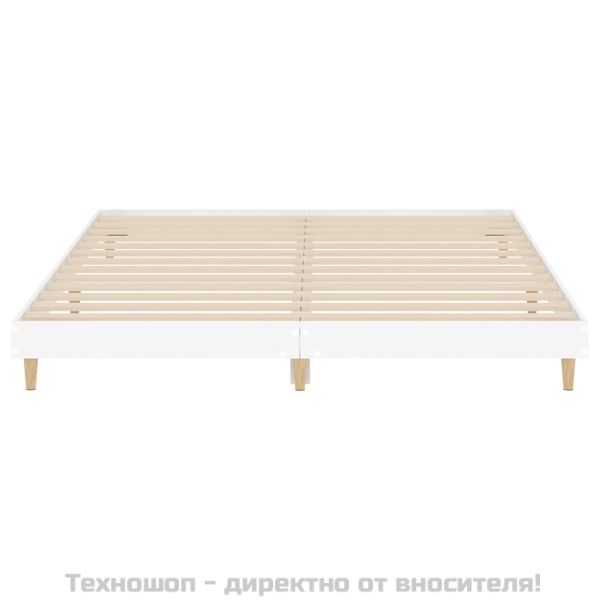 Рамка за легло, бяла, 120x200 см, масивно дърво
