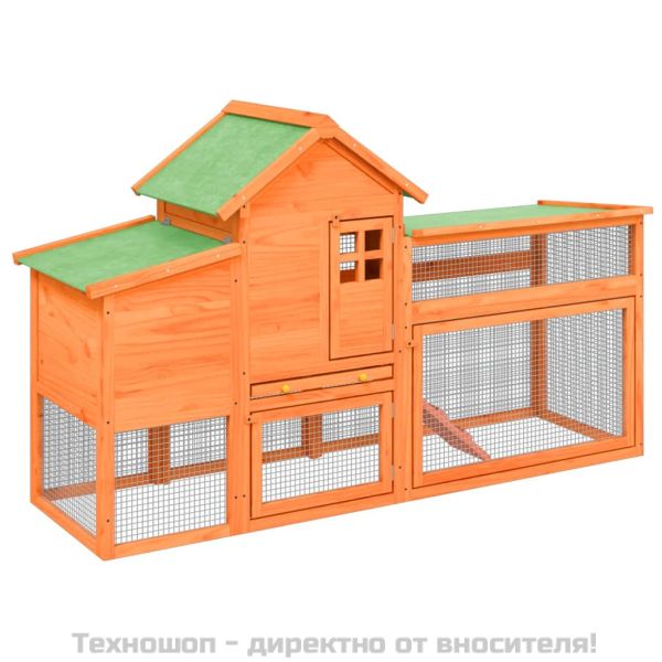 Кокошарник кафяв 186,5x58,5x113 см бор масив