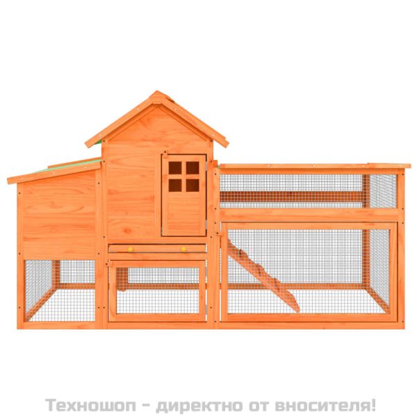 Кокошарник кафяв 186,5x58,5x113 см бор масив