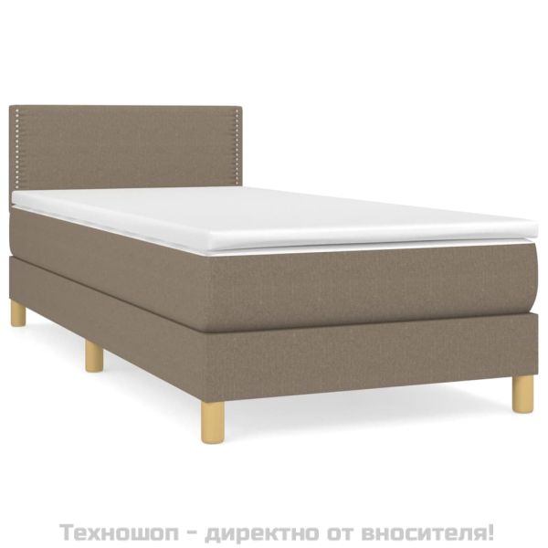 Боксспринг легло с матрак, таупе, 90x200 см, плат