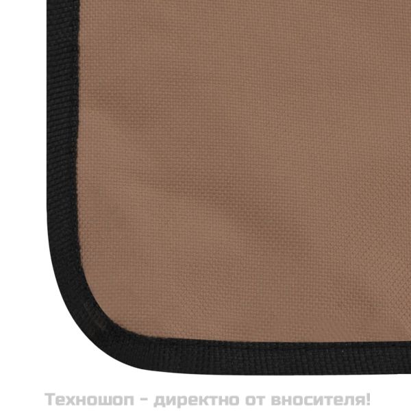 Сгъваеми плажни постелки, 2 бр, стомана и плат, кафяви
