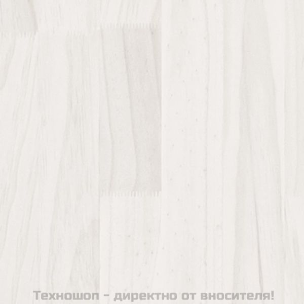 Нощно шкафче, бяло, 40x31x40 см, борово дърво масив