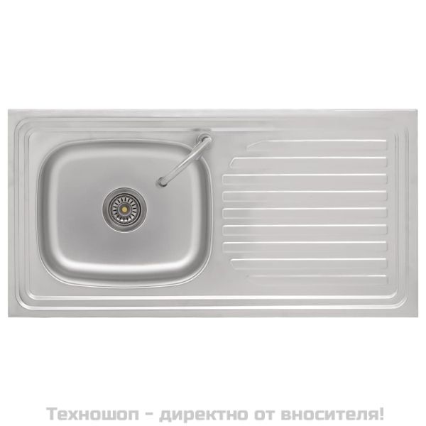 Къмпинг мивка, единична, с кран, неръждаема стомана