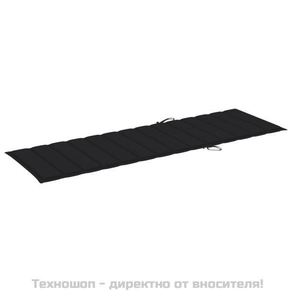 Шезлонг с черно шалте, импрегнирана борова дървесина