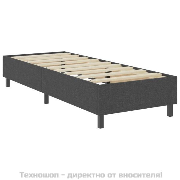 Боксспринг легло, тъмносиво, текстил, 100x200 см