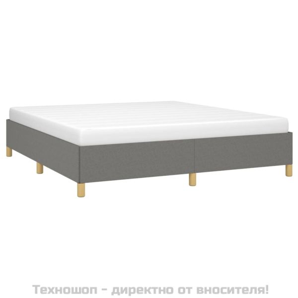 Рамка за легло с пружини, тъмносива, 160x200 см, плат
