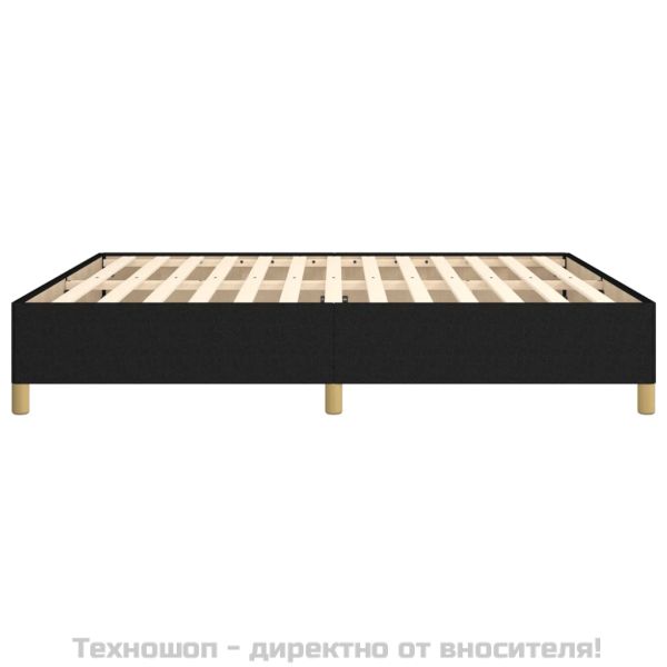 Рамка за легло с пружини, черна, 160x200 см, плат