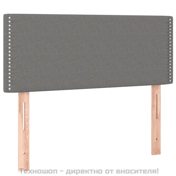 Боксспринг легло с матрак и LED, тъмносиво, 120x200 см, плат