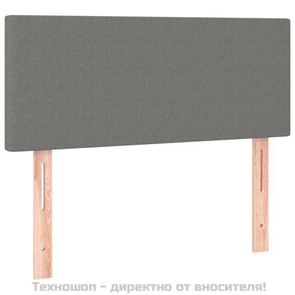 Боксспринг легло с матрак и LED, тъмносиво, 120x200 см, плат