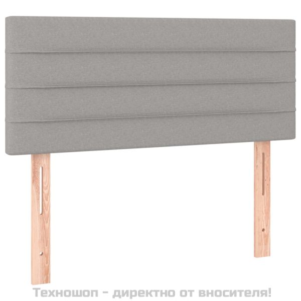 Боксспринг легло с матрак и LED, светлосиво, 120x200 см, плат