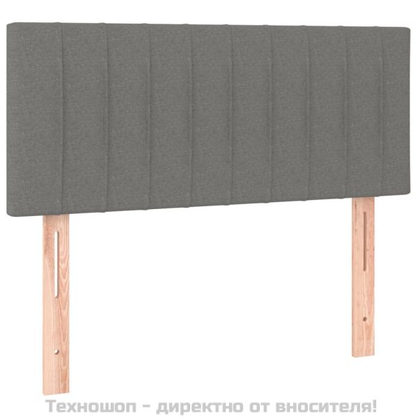 Боксспринг легло с матрак и LED, тъмносиво, 120x200 см, плат