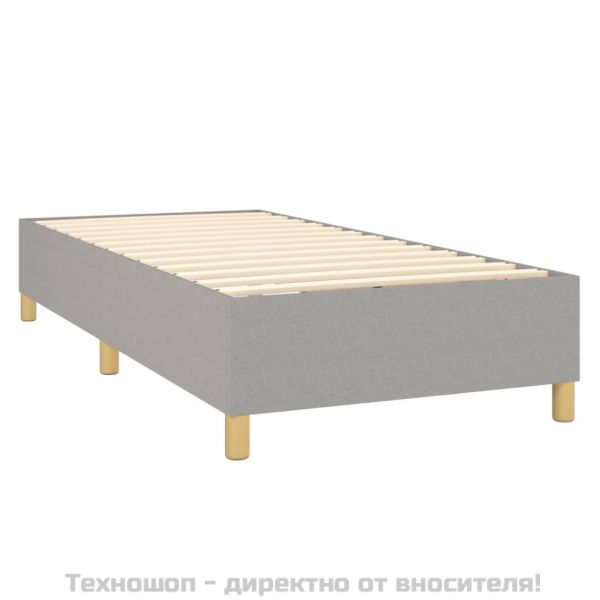 Боксспринг легло с матрак, светлосиво, 100x200 см, плат